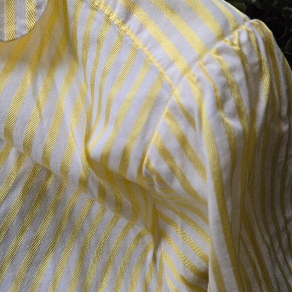 Lane Bryant Yellow & White Stripe Short Sleeve Button Down Shirt 18/20 - Picture 6 of 7